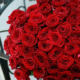 Шикарный букет из 51 розы в дизайнерской упаковке