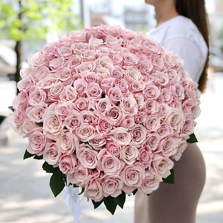 101 розовой розы 70 см. - Фото 1