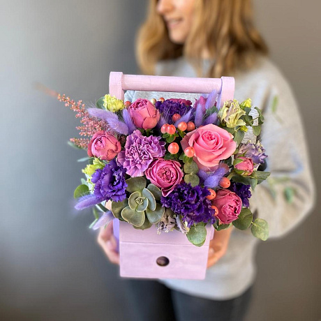 Ящик с конфетами лавандовый - Фото 1