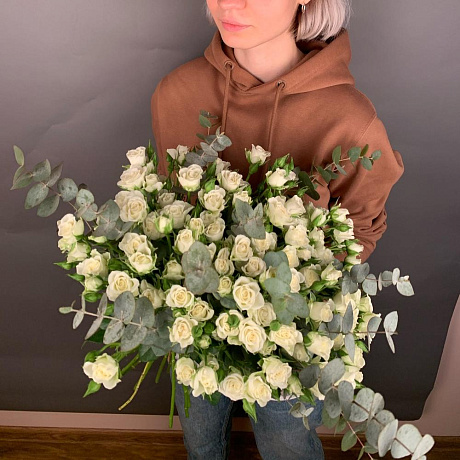 Монобукет из кустовой розы №161 - Фото 1