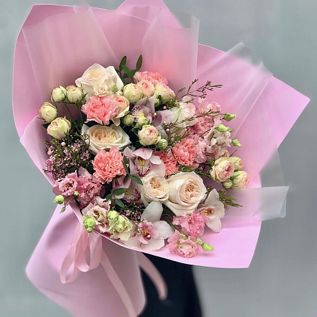 Букет цветов со вкусом XL розовый - Фото 1