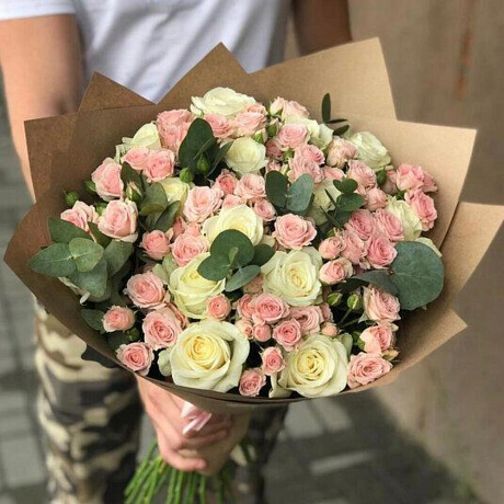 Нежный букет из роз - Фото 1