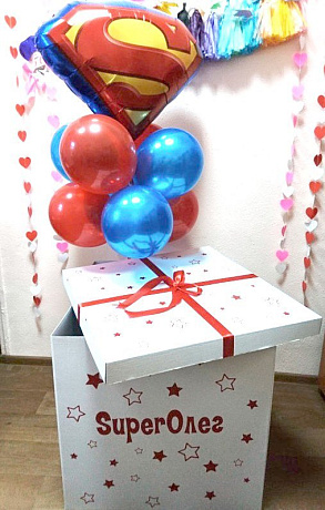 Коробка с шарами Сюрприз Супер Мен - Фото 1