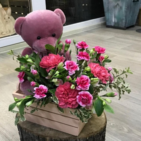Букет цветов "Медведь"