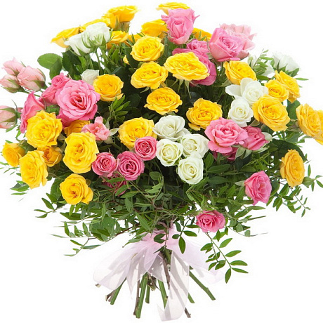Букет из 25 кустовых роз Радость - Фото 1