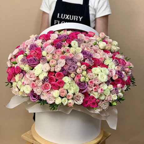 Цветы в коробке Luxury Flowers 131 Роза - Фото 1