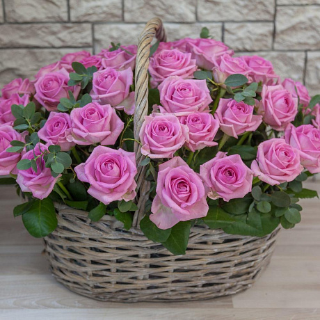 Корзина из 51 розы №160 - Фото 1