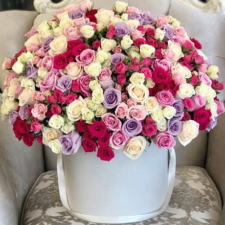 Цветы в коробке Luxury Flowers Розовый рай - Фото 1