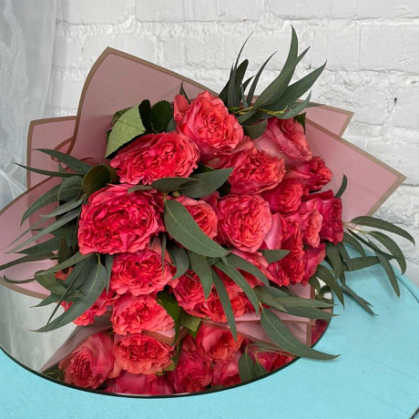 Букет из 19 пионовидных  роз №161 - Фото 1