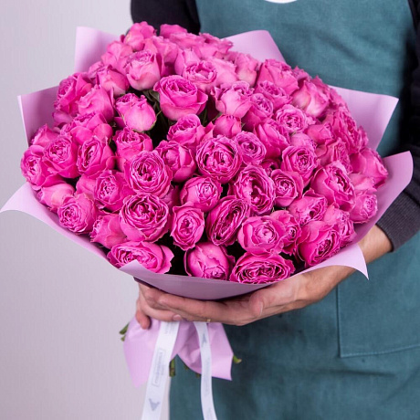 Букет из кустовых пионовидных роз №166 - Фото 1