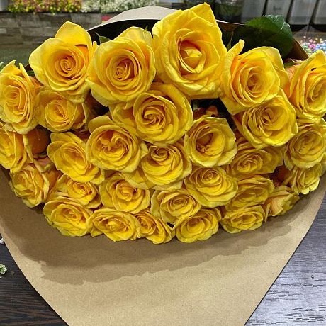 Букет из желтой розы 29 - Фото 1