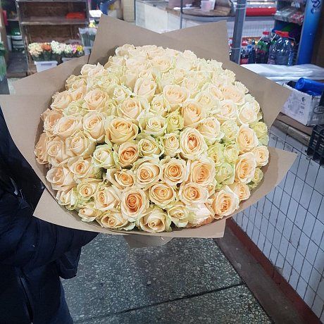 Букет из персиковые роза - Фото 1