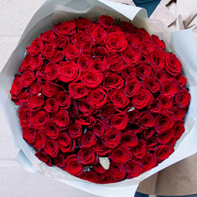 Букет из 101 красной розы 50 см №2