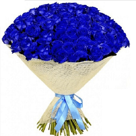 Букет из 101 синей розы - Фото 1
