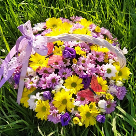 Корзина с цветами №398