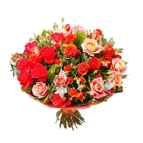 Букет из кустовых роз Краски заката - Фото 1