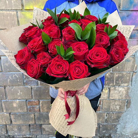 Букет из 51 шикарных роз - Фото 1