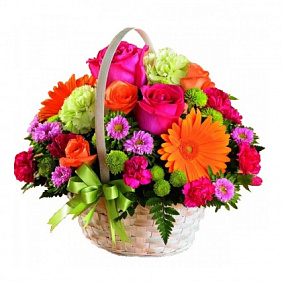 Цветы в корзине "Краски лета"