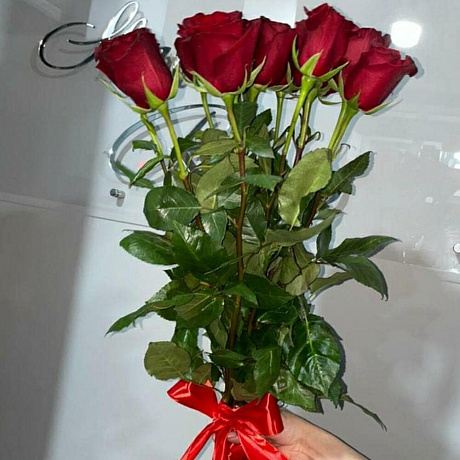 Букет бордовых роз - Фото 1