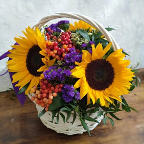 Корзина цветов "Осенний джаз"