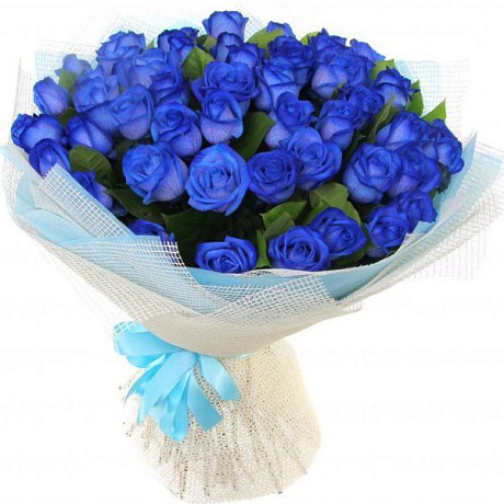 Букет «Фантазия» из 101 синей розы - Фото 1