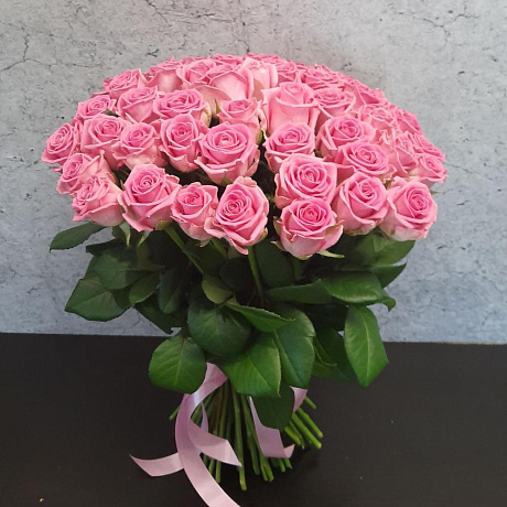 Букет розовых роз 50 см - Фото 1