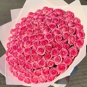 101 розовая роза №160