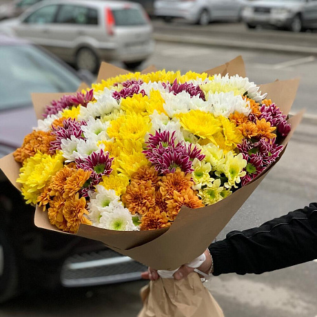 Охапка хризантем №161 - Фото 1