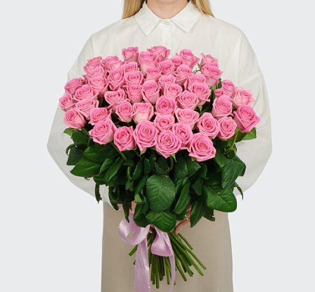 Букет из 51 розы аква - Фото 1