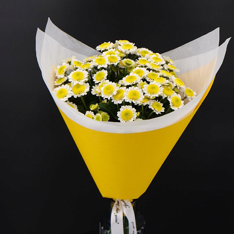 Букет цветов Моно из хризантем №161 - Фото 1