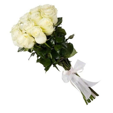 9 белых роз Эквадор премиум 80см - Фото 1