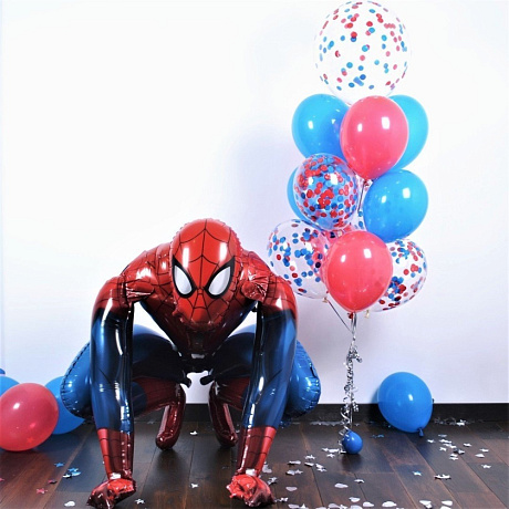 Композиция из шаров Человек-паук и воздушные шары - Фото 1