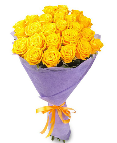 Букет из  21 желтой розы №160 - Фото 1