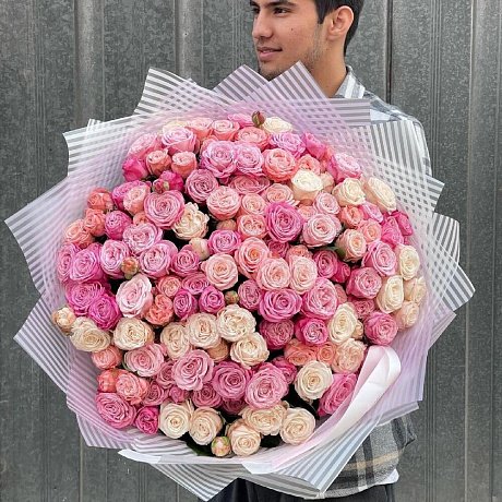 Букет из кустовых пионовидных роз №164 - Фото 1