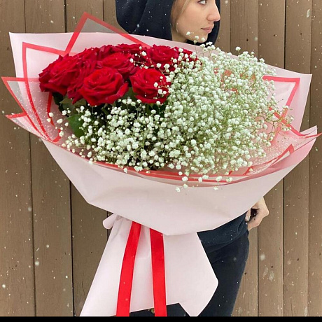 Букет «Розы на снегу» - Фото 1
