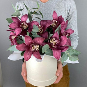 Коробочка "Стильная Орхидея в белом"