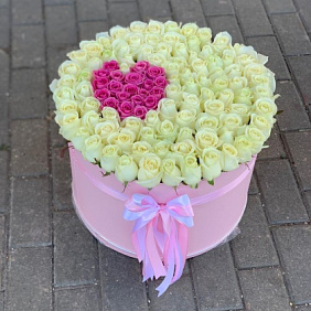 Цветы в коробке 101 Роза №160