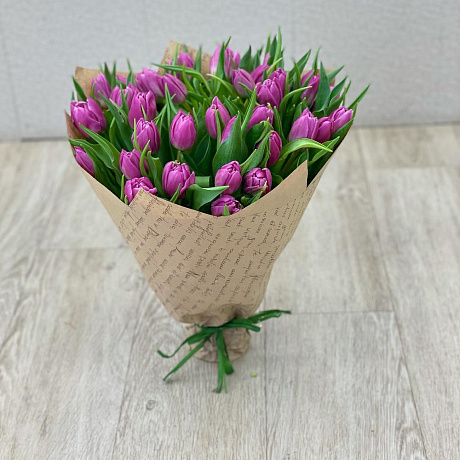 Монобукет из тюльпанов №161 - Фото 1