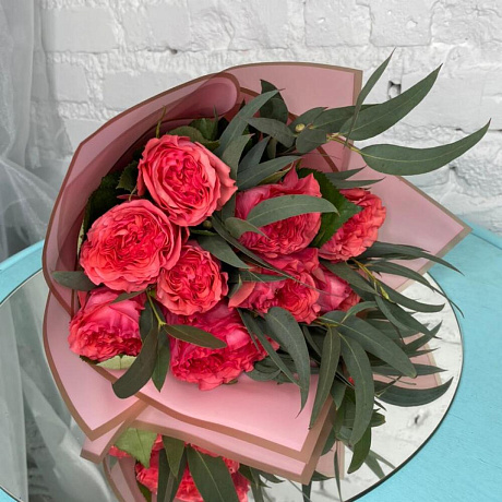 Букет из 9 пионовидных роз №163 - Фото 1