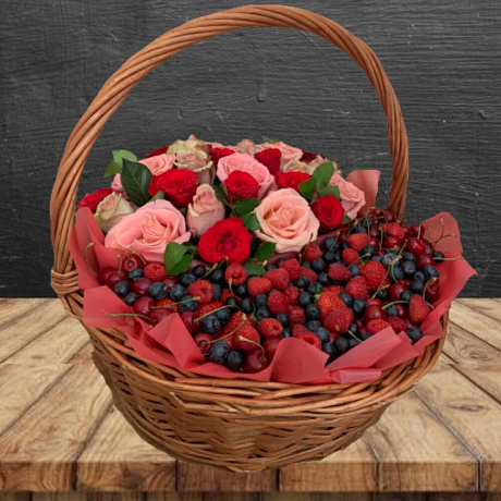 Эко подарочный набор из ягод и цветов - Фото 1
