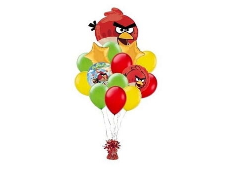 Композиция из шаров Весёлые Angry Birds - Фото 1