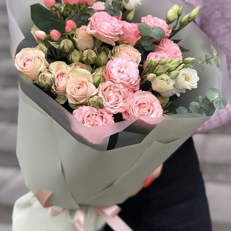 Красивый букет из живых цветов Приветик-букетик - Фото 1