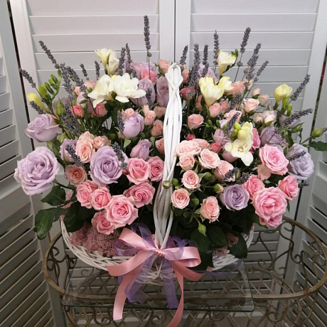 Корзина из розы кустовая - Фото 1