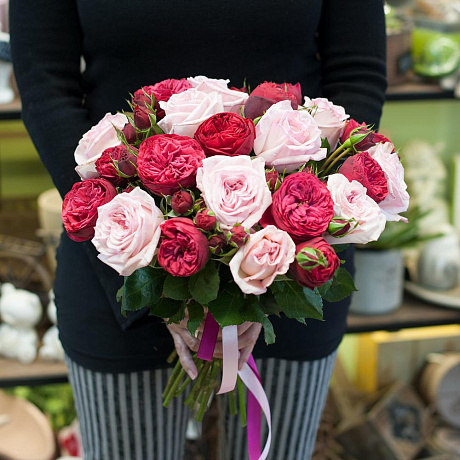 Букет из пионовидных роз (23 розы) - Фото 1