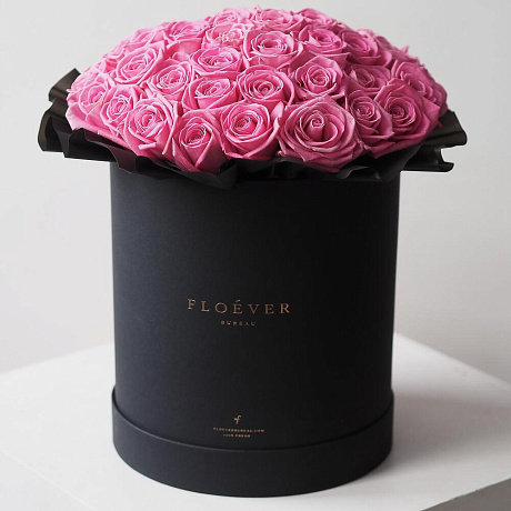 Букет из роз Аква в черной коробке XL - Фото 1