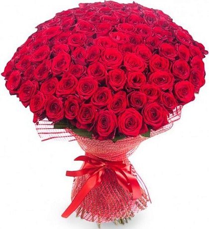 Букет из 101 красной розы №161 - Фото 1