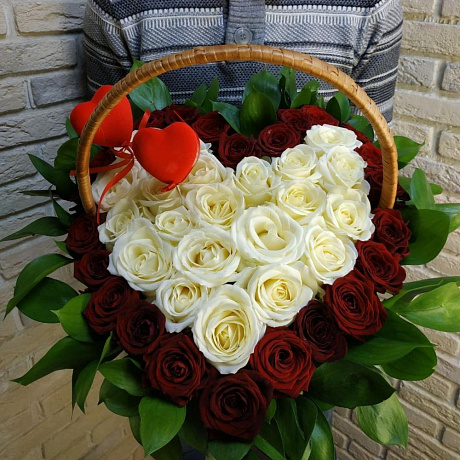 Букет цветов Белое сердце - Фото 1