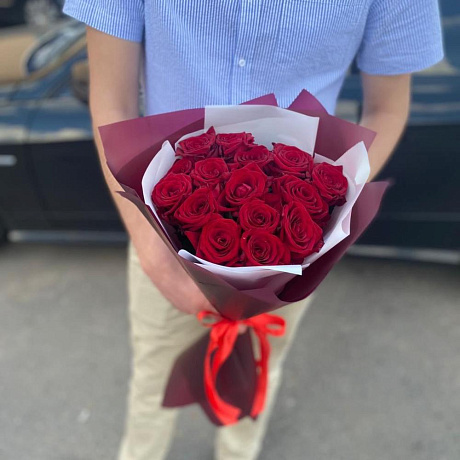 Букет из 15 красных роз - Премиум - Фото 1