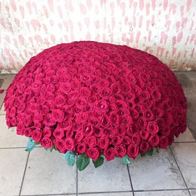 Корзина из красных роз