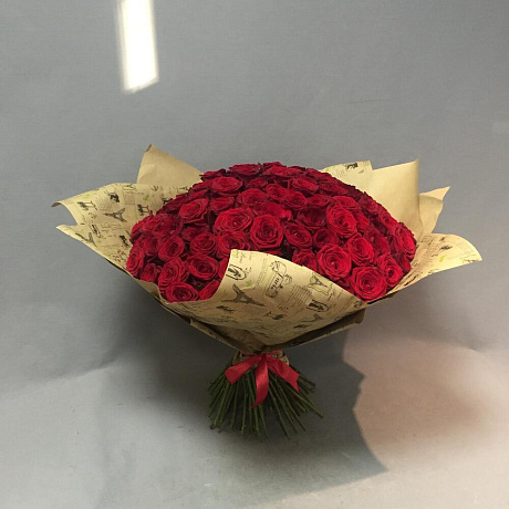Букет из 101 красной розы №174 - Фото 1